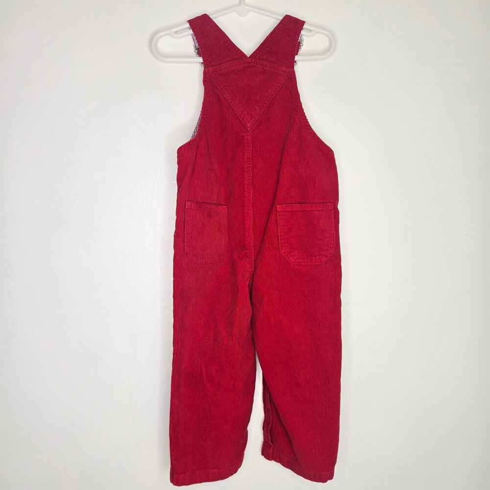 Talbots Kids Toddler Corduroy Overalls Red Sports Theme Football Baseball 24Mo - Picture 4 of 9
